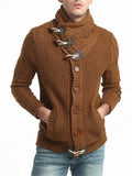 Men's Fashion Knitted Long Sleeve Turtleneck Cardigan