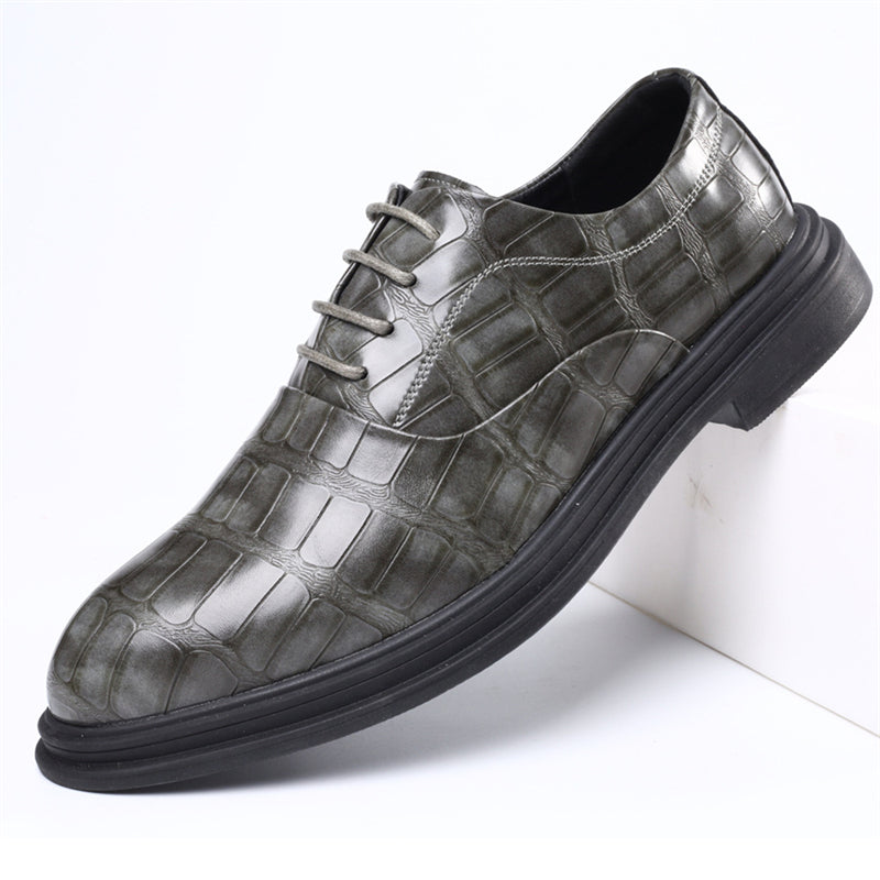 Men's Business Style Crocodile Printing Leather Shoes