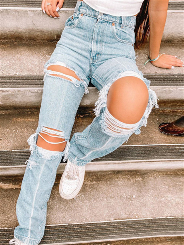Women's Trendy Washed Effect Ripped Jeans