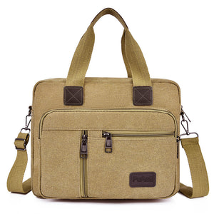 Men's Large Capacity Multifunctional Canvas Business Handbag