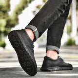 Contrast Stitching Retro Style Flat Sole Soft Footbed Low-Top Shoes