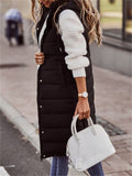 Women's Winter Fashion Long Puffer Vest with Hood