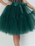 Graceful Simple Style One Size Solid Color Tulle Skirts For Women