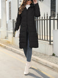 Female Slim Trendy Hooded Mid-length Quilted Coats