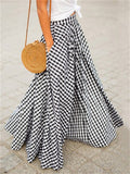 New Classy Plaid Print High-waisted Ladies Skirts