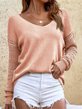 Sexy Casual Hollowed-Out V-Neck Sweaters