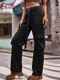 Relaxed Hip Hop Straight Leg Women's Cargo Pants