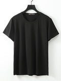 Men's Short Sleeve Solid Color Round Neck Cotton T-Shirt