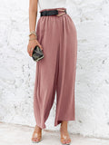 Women's Summer Ultra Soft High Waist Pockets Flowing Wide Leg Pants