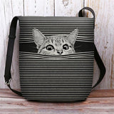 Cute Cat Striped Adjustable Crossbody Bags