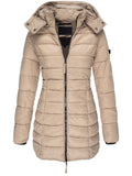 Elegant Detachable Hooded Women's Mid-Length Slim-Fit Thermal Down Coat