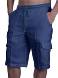 Drawstring Solid Color Shorts With Pockets