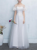 Gorgeous Applique A-Lined Tulle Dress for Wedding
