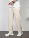 Men's Front Zipper Design Stylish Loose Straight-Leg Pants