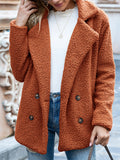 Casual Trendy Lapel Buttons Solid Color Coat For Women