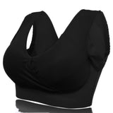 Women's Plus Size Breathable Comfy Seamless Wireless Padded Sports Bra