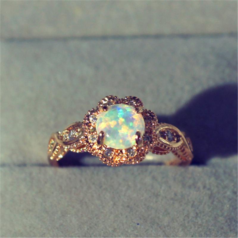 Stunning Gemstone Vibrant White Fire Opal Ring
