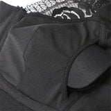 Wireless Rose Lace Front Zip Soft Cotton Lining Sleep Bras - Grey