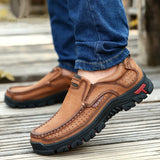 Men's Breathable Genuine Leather Handmade Walking Shoes