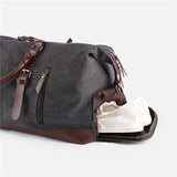 Men's Grey Retro Canvas Removable Travel Handbags