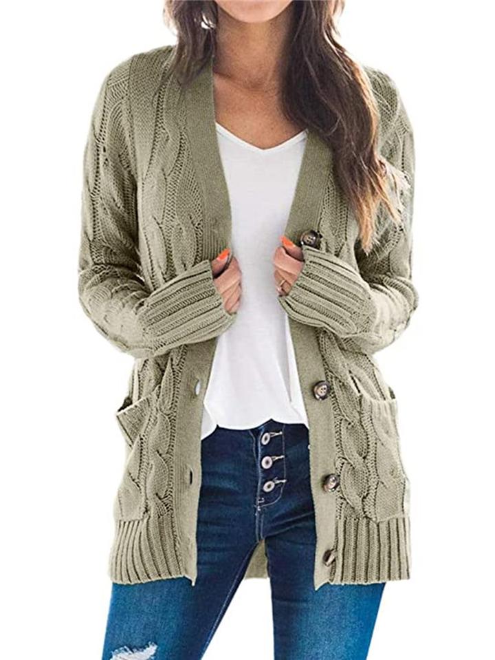 Women's Button Down Sweater Cardigan with Pockets