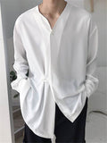 Solid Color Loose Long Sleeve Shirts