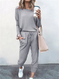 Women's Comfort 2-Piece Set Casual T-Shirt & Lace Up Pants