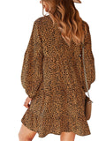 Fashion Casual Loose Printed Long Sleeve Holiday Style Dresses