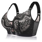 Plus Size Push Up Side Support Lace Bras - Black