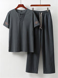 Loose Vintage Short Linen Outfits for Men