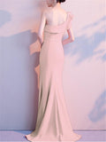 Pretty One Shoulder Sweep Train Side Slit Maxi Dress for Evening