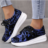 Fashion Printed Lightweight Lace-Up Leisure Shoes