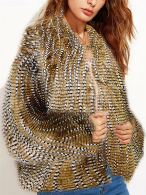 Classy Fashionable Artificial Fur Women's Coats