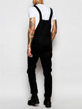 Autumn Simple Cool Men's Black Denim Overalls