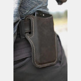 Men's Vintage Leather Waist Holster Phone Bag