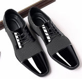 Men's Wedding Party Soft Rubber Sole Block Heel Dress Shoes