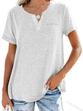Casual Solid Color Short Sleeve Loose T-Shirts
