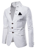 Men’s Slim Fit Stand Collar Button Up Multi Pocket Blazer