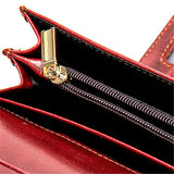 Solid Color Vintage Genuine Leather Wallet For Women