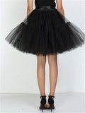 Graceful Simple Style One Size Solid Color Tulle Skirts For Women