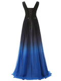 Gorgeous Chiffon Gradient Ombre Long Evening Prom Gown for Evening