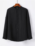 Casual Loose Comfy Linen Buttons Long Sleeve Shirts