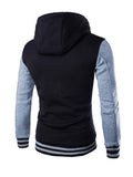 Men’s Slouchy Drawstring Hood Front Button Fastening Long Sleeve Sweatshirt