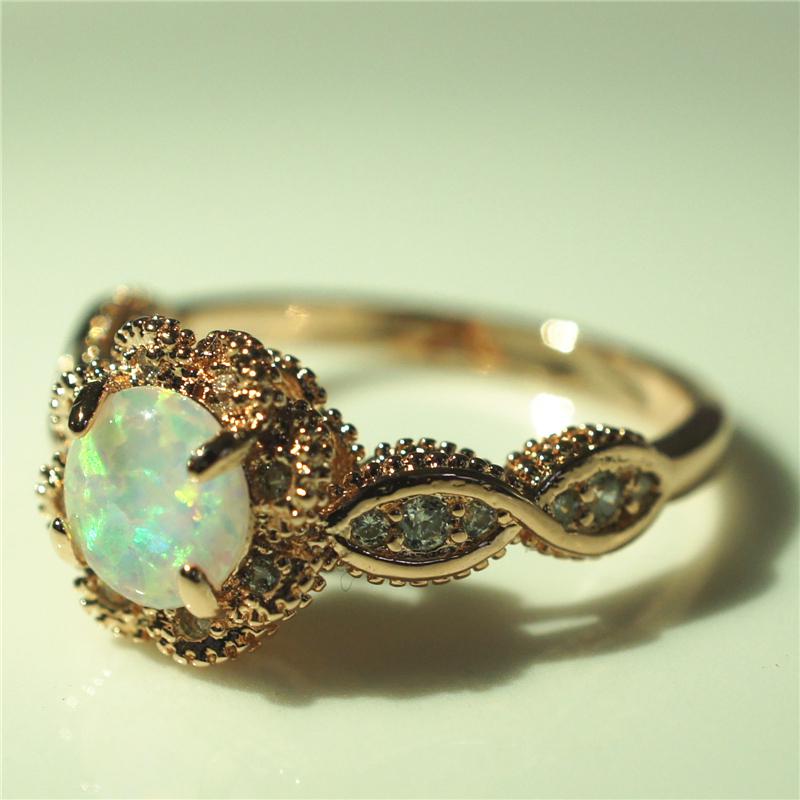 Stunning Gemstone Vibrant White Fire Opal Ring