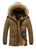 Ultra Warm Fur Lined Hooded Padded Coat For Men