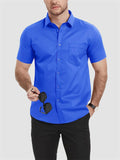 Solid Color Turn-down Collar Business Shirt for Men