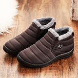 Warm Fur Lined Waterproof Ankle Snow Boots For Winter