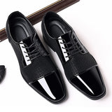 Men's Wedding Party Soft Rubber Sole Block Heel Dress Shoes
