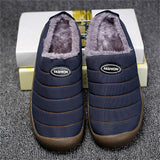 Winter Casual Waterproof Non-Slip Plush Warmth Slippers For Men
