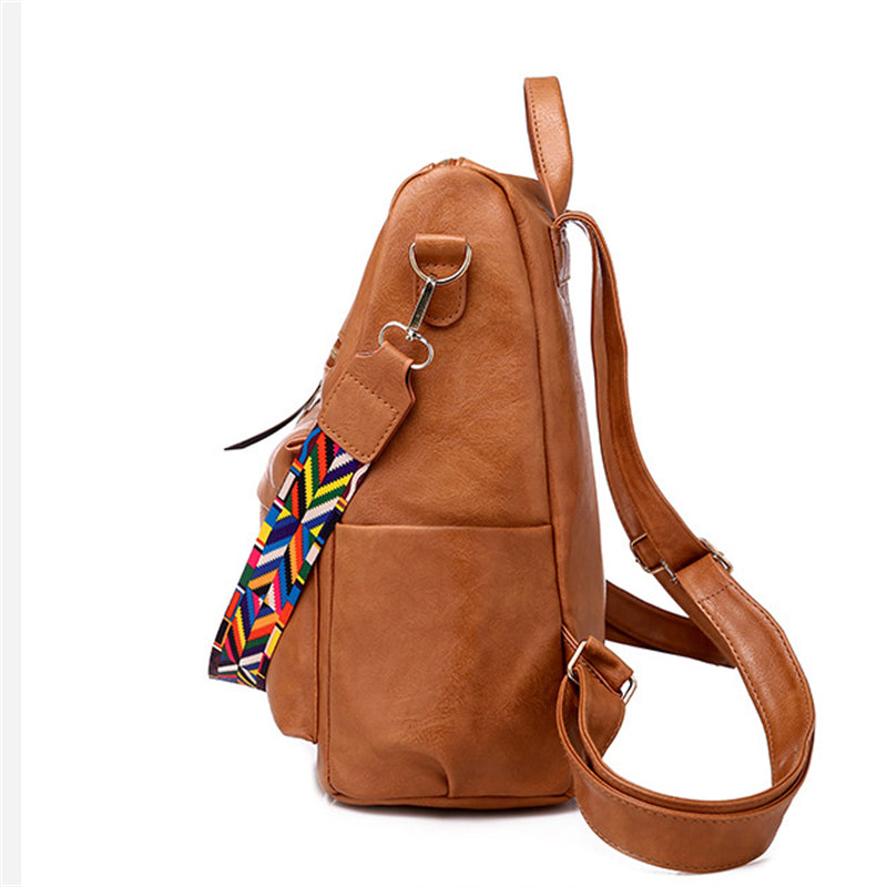 Simple Style Design Zipper Portable Adjustable Shoulder Strap Backpack
